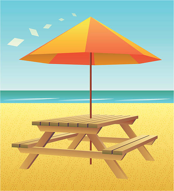 Beach Table vector art illustration