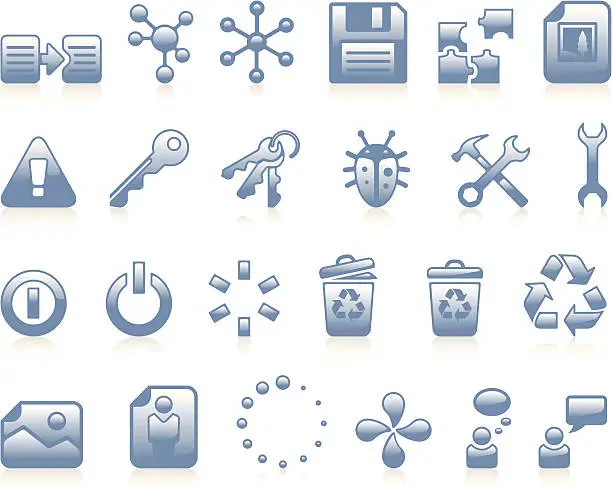 Vector illustration of Developers Icons I - Blue