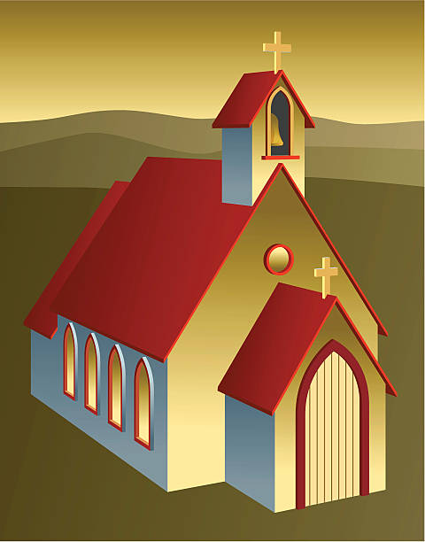 Church vector art illustration