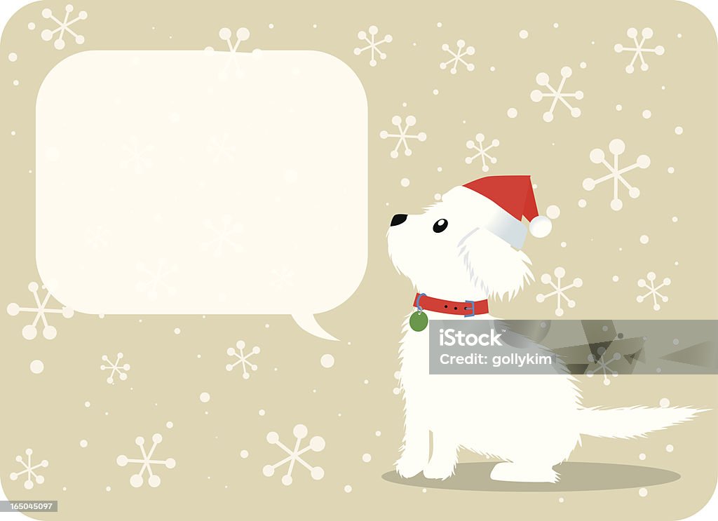 犬にトークの吹き出し付き - クリスマスのロイヤリティフリーベクトルアート