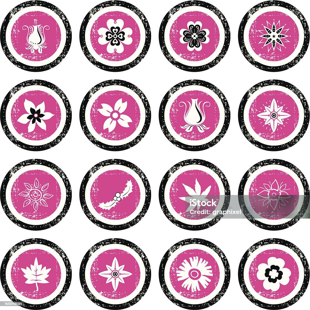 Icône de Grunge ensemble-Flowers - clipart vectoriel de Affaires libre de droits