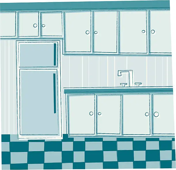 Vector illustration of Cute kitchen