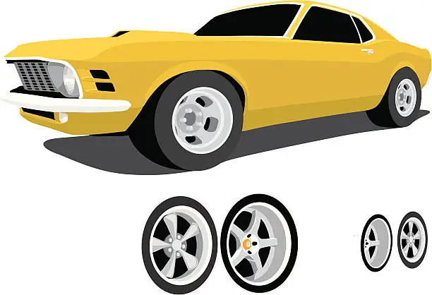 Vector illustration of Classic Mustang