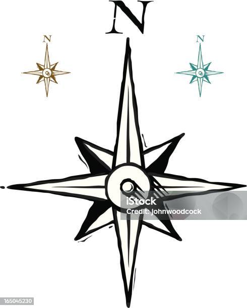 Compass Roses 3 Color Compass Rose Three Stock Illustration - Download Image Now ...