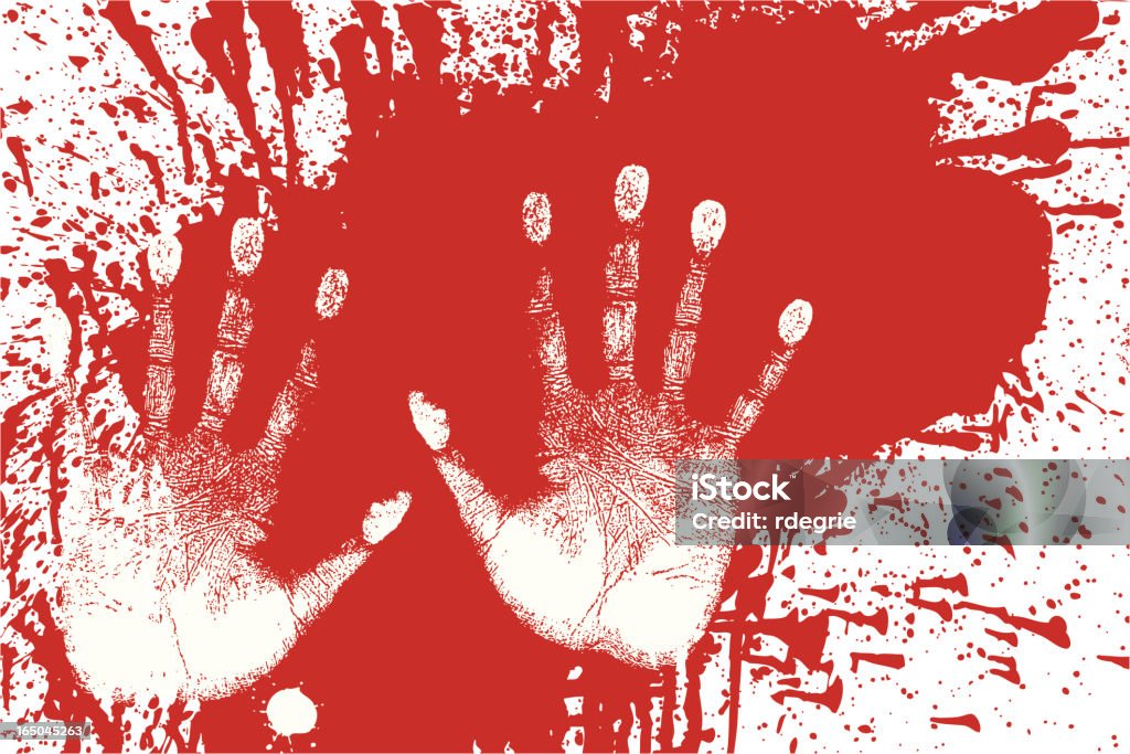 Pochlapany krwi i Handprints-sądowej dowody - Grafika wektorowa royalty-free (Krew)