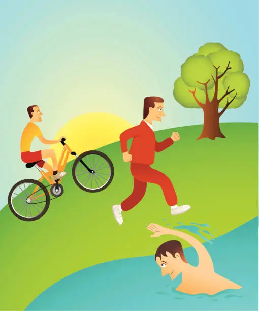 Vector illustration of Morning exercise