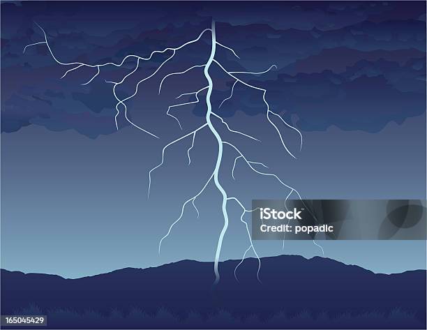 Piorun Wektor - Stockowe grafiki wektorowe i więcej obrazów Burza z piorunami - Burza z piorunami, Błyskawica, Niebo - Zjawisko naturalne