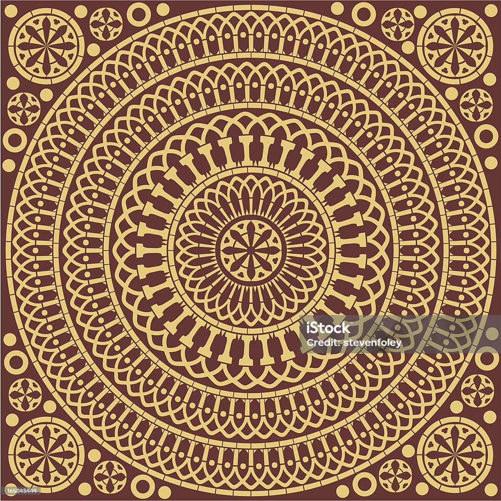 Medieval Pattern Tile EPS, AI8, and High-Resolution JPG included. Vector reproduction of a circular mosaic pavement tile from the abbey church at Meaux (circa 1249 a.d.). Medieval stock vector