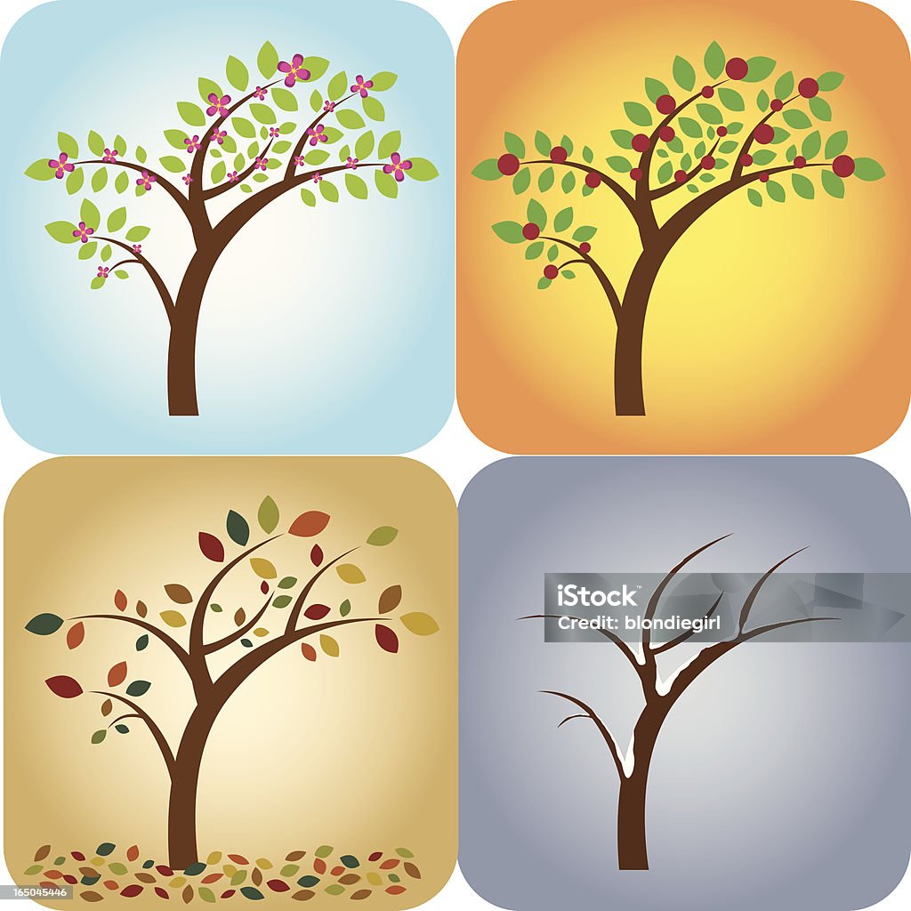 Four Seasons árbol - arte vectorial de Conceptos libre de derechos