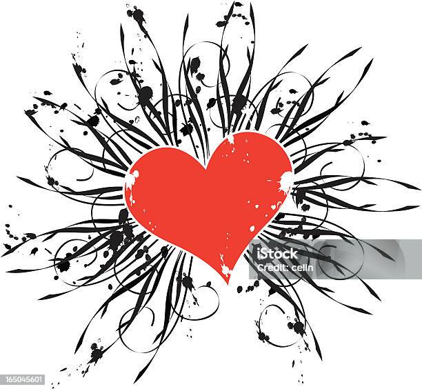 Ilustración de Grunge Corazón Ornament y más Vectores Libres de Derechos de Abstracto - Abstracto, Amor - Sentimiento, Celebración - Acontecimiento
