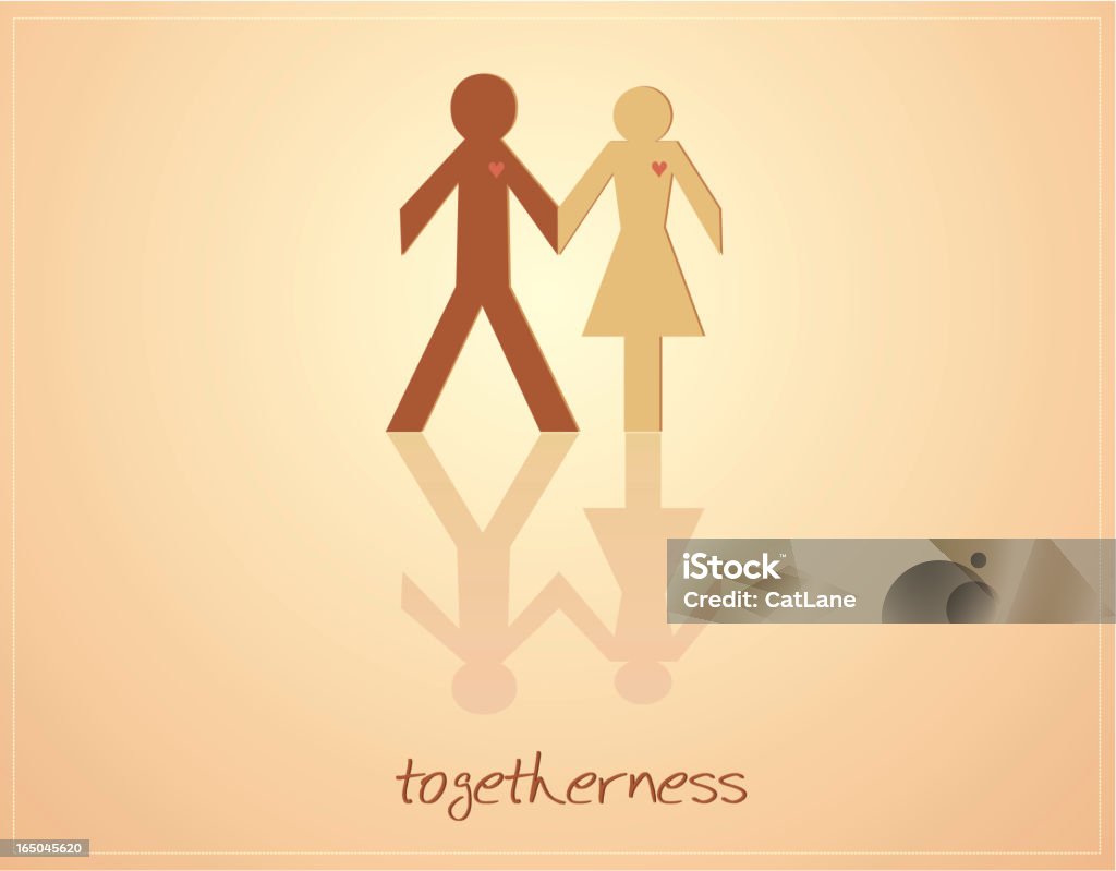 Ensemble. Inter-race couple basanée homme, la peau de femme - clipart vectoriel de Ribambelle libre de droits