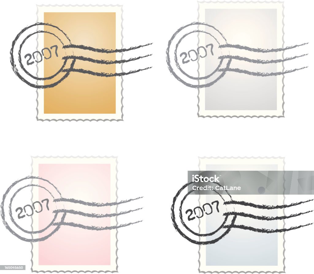 Stempel Series V-Vector Briefmarken-Set - Lizenzfrei Altertümlich Vektorgrafik