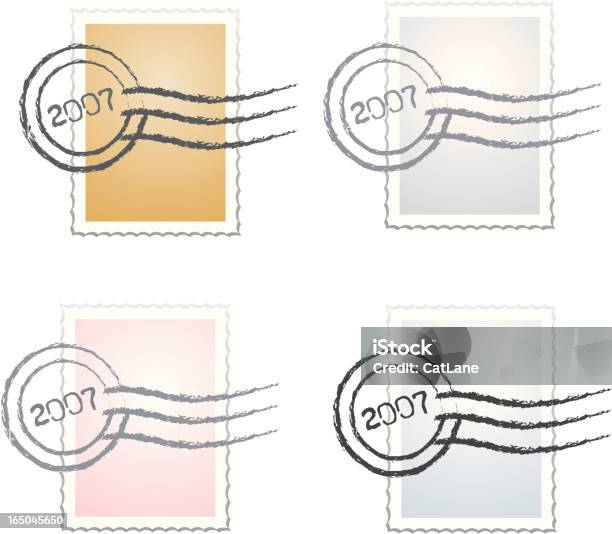 Stempel Series Vvector Briefmarkenset Stock Vektor Art und mehr Bilder von Altertümlich - Altertümlich, Antiquität, Blau