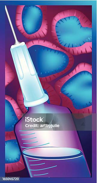 독감 백신 및 바이러스 세포 감기바이러스에 대한 스톡 벡터 아트 및 기타 이미지 - 감기바이러스, 감기와 독감, 개념