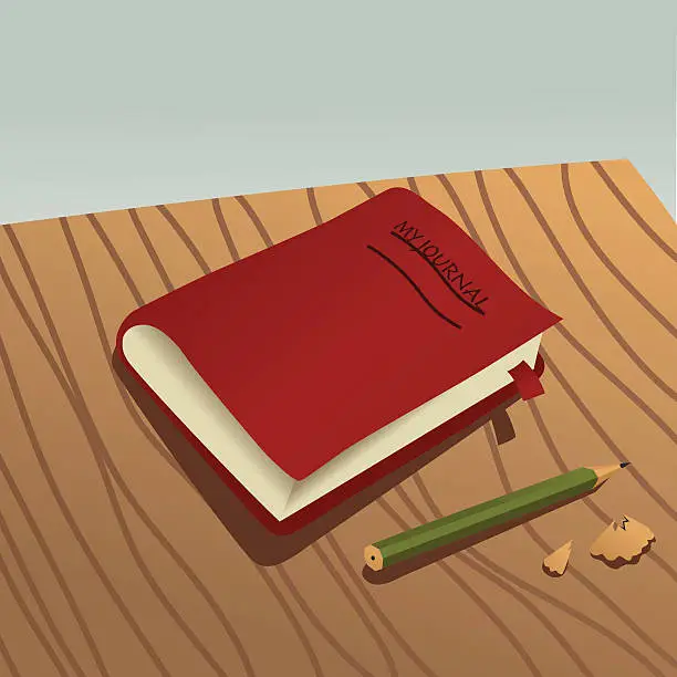 Vector illustration of Journal and Pencil