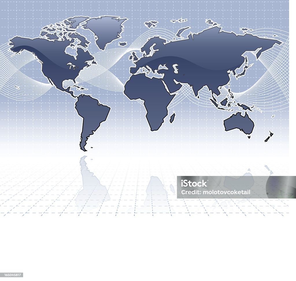 Proste Błyszczący Mapa świata - Grafika wektorowa royalty-free (Krata)