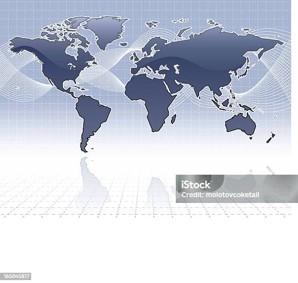 Proste Błyszczący Mapa Świata - Stockowe grafiki wektorowe i więcej obrazów Krata - Krata, Mapa świata, Afryka
