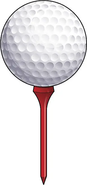 Vector illustration of Golfball on a Tee