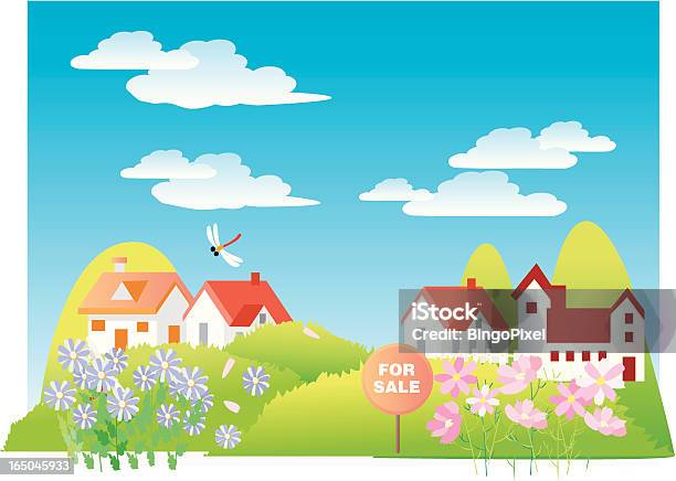 Homes For Sale Stock Illustration - Download Image Now - House, Springtime, Residential District