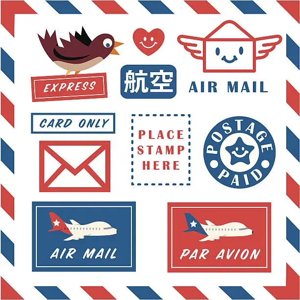 Vector illustration of Air Mail Art