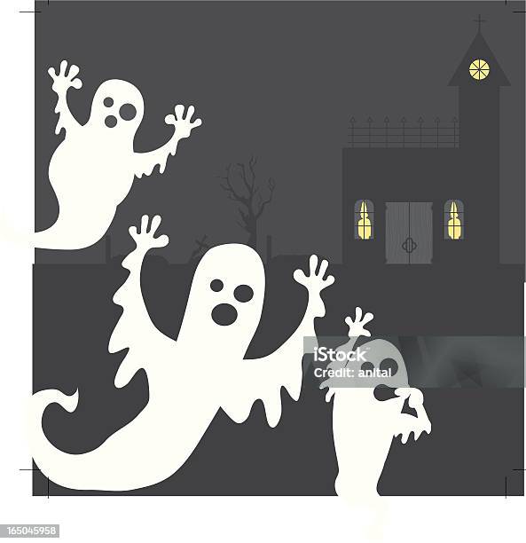 Ilustración de Cámara Hogging Ghosts y más Vectores Libres de Derechos de Conceptos - Conceptos, Doce en punto, Embrujado