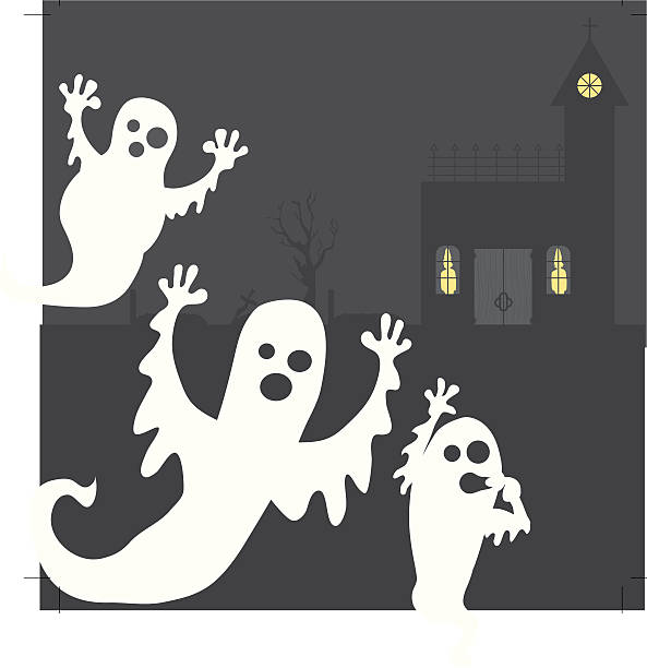 Camera Hogging Ghosts vector art illustration