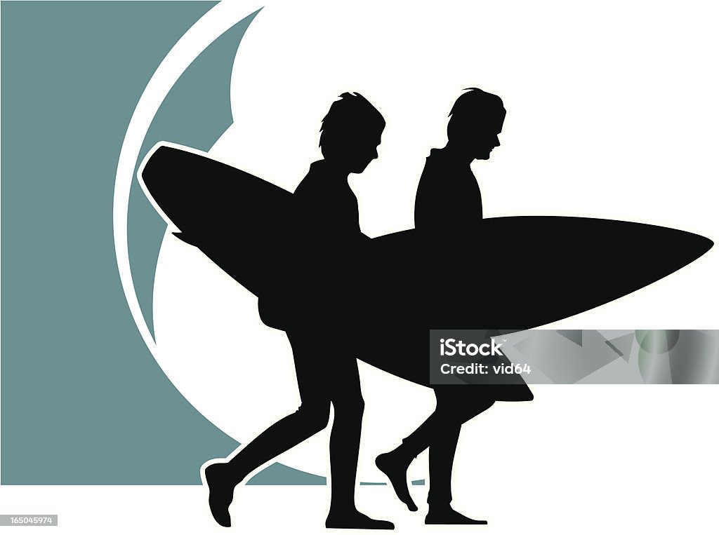 Surfboys silueta - arte vectorial de Silueta libre de derechos