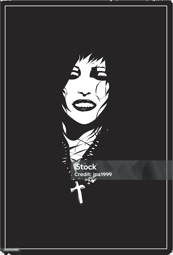 Goth girl Vector illustration of a gothic girl on black background. Goth stock vector