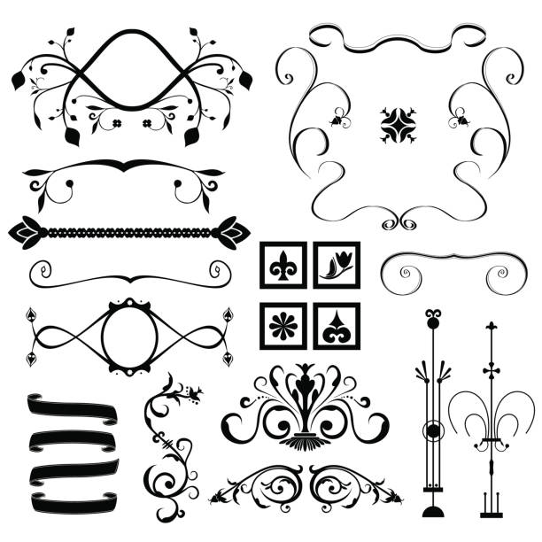 Victorian Style Collection vector art illustration