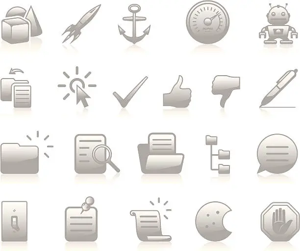 Vector illustration of Developers Icons III - Grey