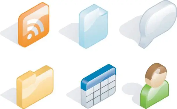 Vector illustration of flat icons: blogging