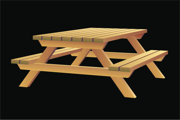 Picnic Table Picnic Table Vector. 300dpi jpg included in zip. picnic table stock illustrations