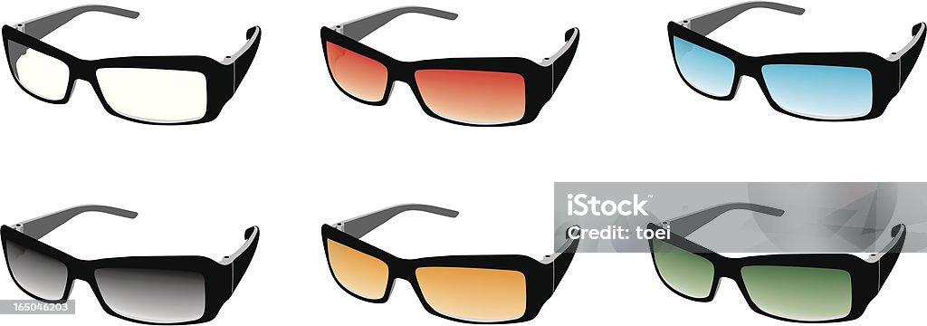 Okulary przeciwsłoneczne, Okulary i soczewki kontaktowe - Grafika wektorowa royalty-free (Białe tło)