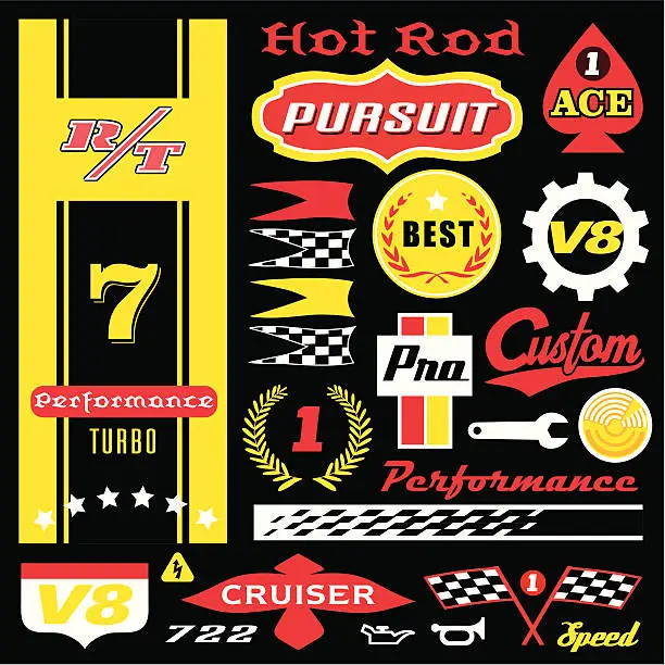 Vector illustration of Racing Logos Black