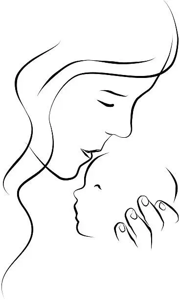 Vector illustration of Mothers love