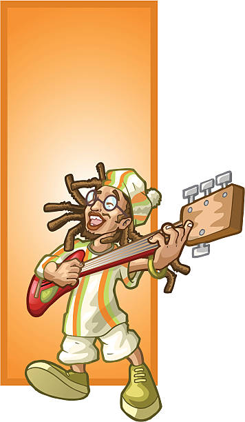 Rastafariano chitarra - illustrazione arte vettoriale