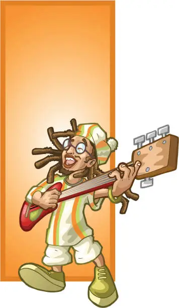 Vector illustration of Rastafarian Guitar