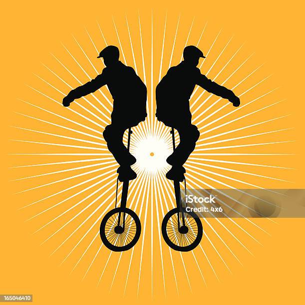 Boy On Unicycle Stock Illustration - Download Image Now - Acrobat, Full Length, Illustration