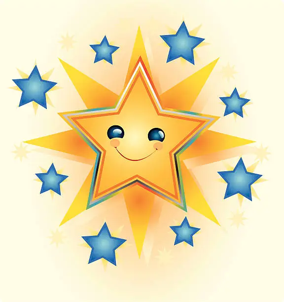 Vector illustration of smiling baby star
