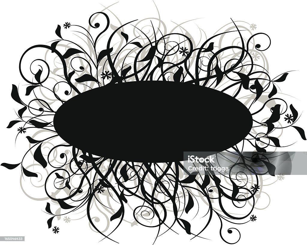 Fleuri chaotique ovale - clipart vectoriel de Couleur noire libre de droits