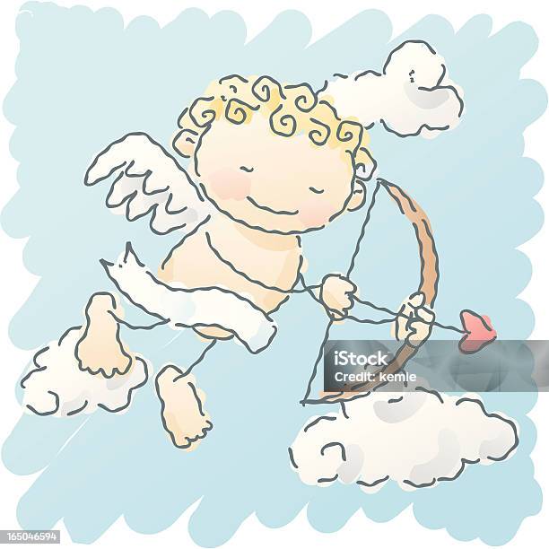 Scribbles Cupid Stock Illustration - Download Image Now - Angel, Animal Body Part, Animal Wing