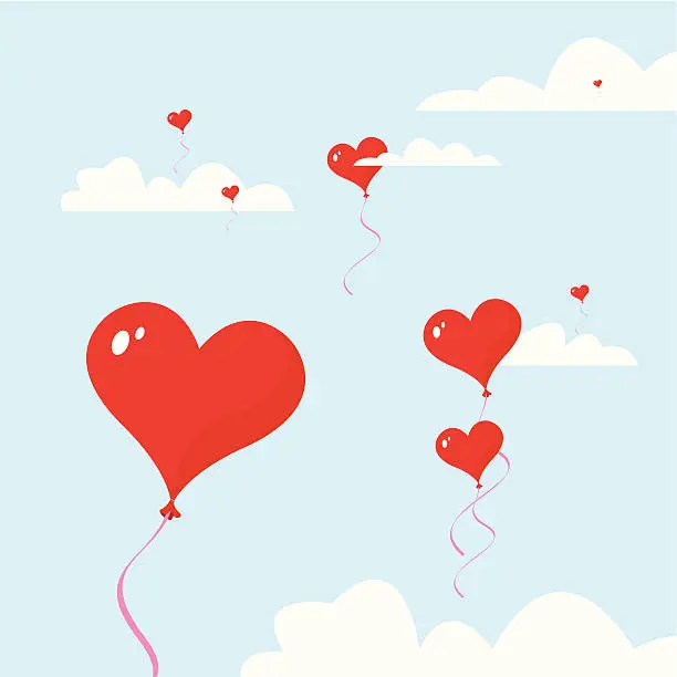 Vector illustration of Valentine Balloons