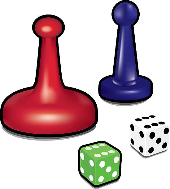 Illustration Dice And Game Pieces For A Board Game Stock Illustration -  Download Image Now - Board Game, Part Of, Vector - iStock