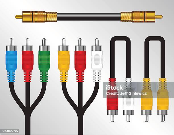 Kable - Stockowe grafiki wektorowe i więcej obrazów Kabel koncentryczny - Kabel koncentryczny, Wtyczka elektryczna, Kabel audio