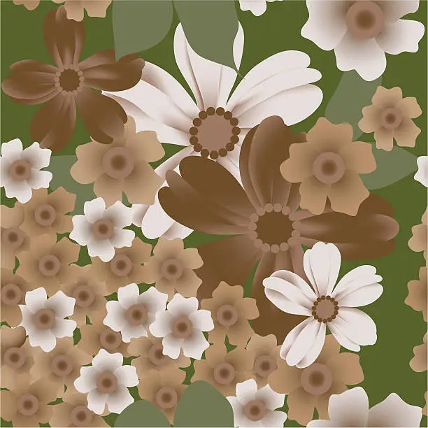 Vector illustration of Brown Flower Background