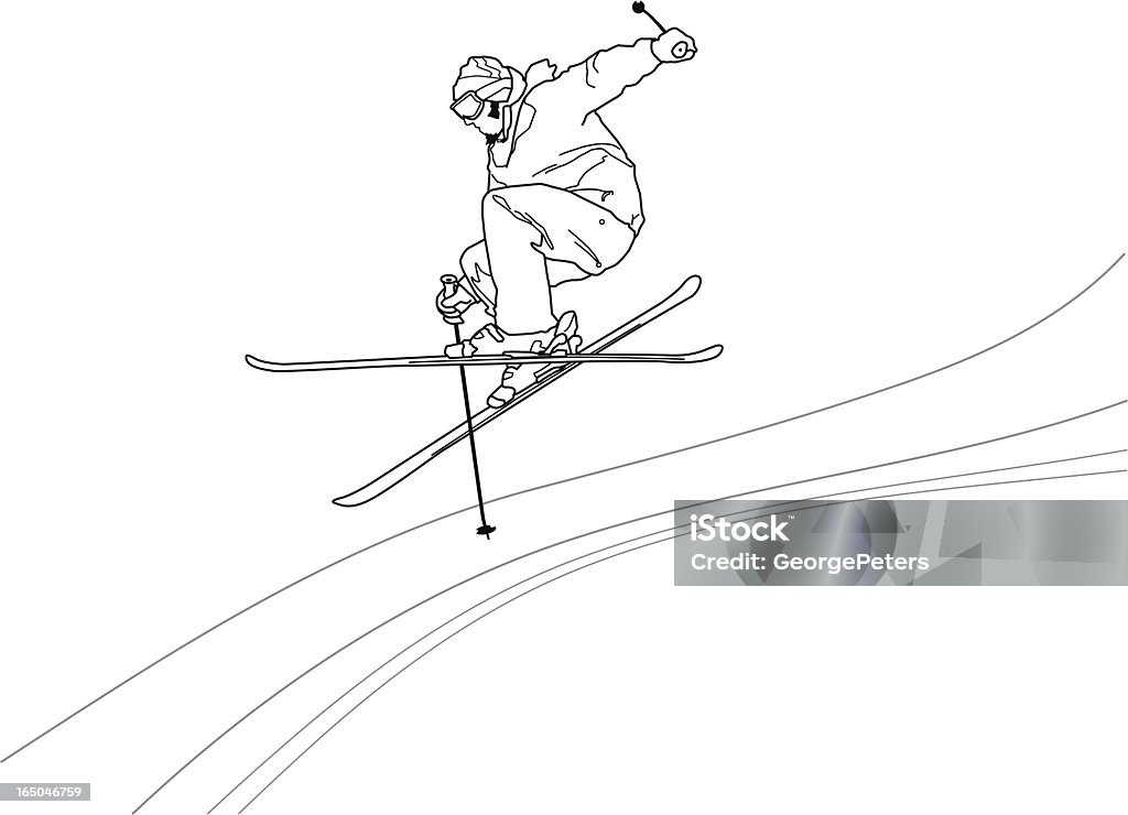 Freestyle esquiador descritos - Royalty-free Esqui - Esqui e snowboard arte vetorial