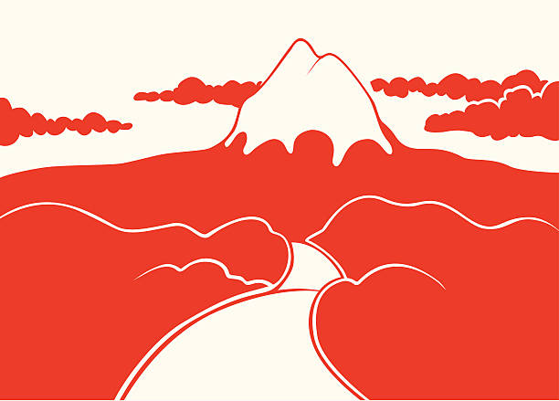 Red Estrada de montanha - ilustração de arte vetorial