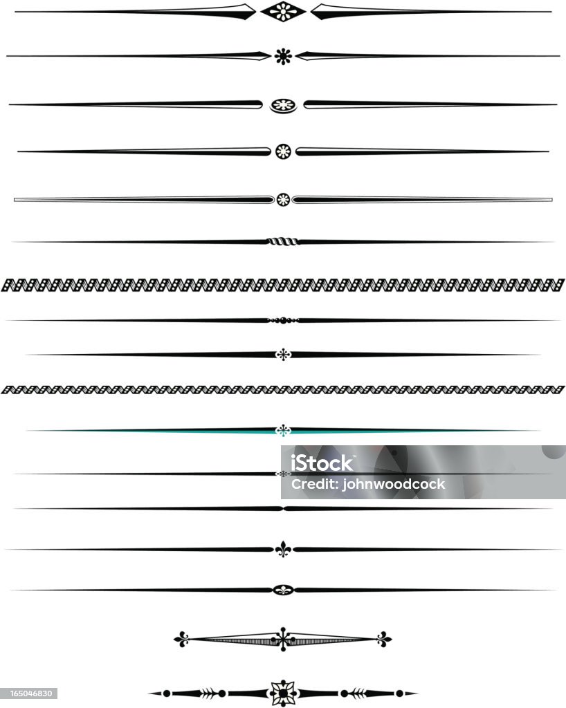 Decorativo de dos líneas - arte vectorial de Fila - Arreglo libre de derechos