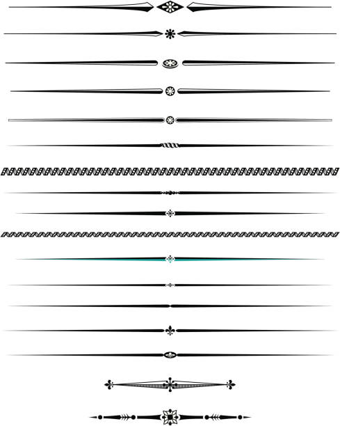 illustrations, cliparts, dessins animés et icônes de lignes décoratives de deux - frame growth calligraphy ornate