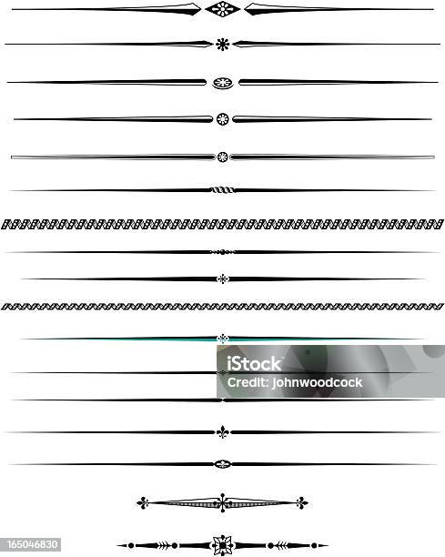 Lignes Décoratives De Deux Vecteurs libres de droits et plus d'images vectorielles de En rang - En rang, Ornement, Ligne continue